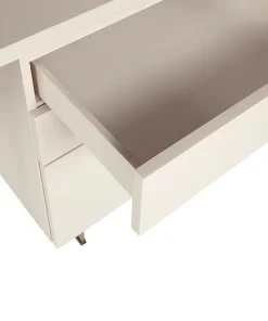 Alternative view of Celine Sleek Home Office Desk - Contemporary Workstation with Drawer Storage in Matte Cream