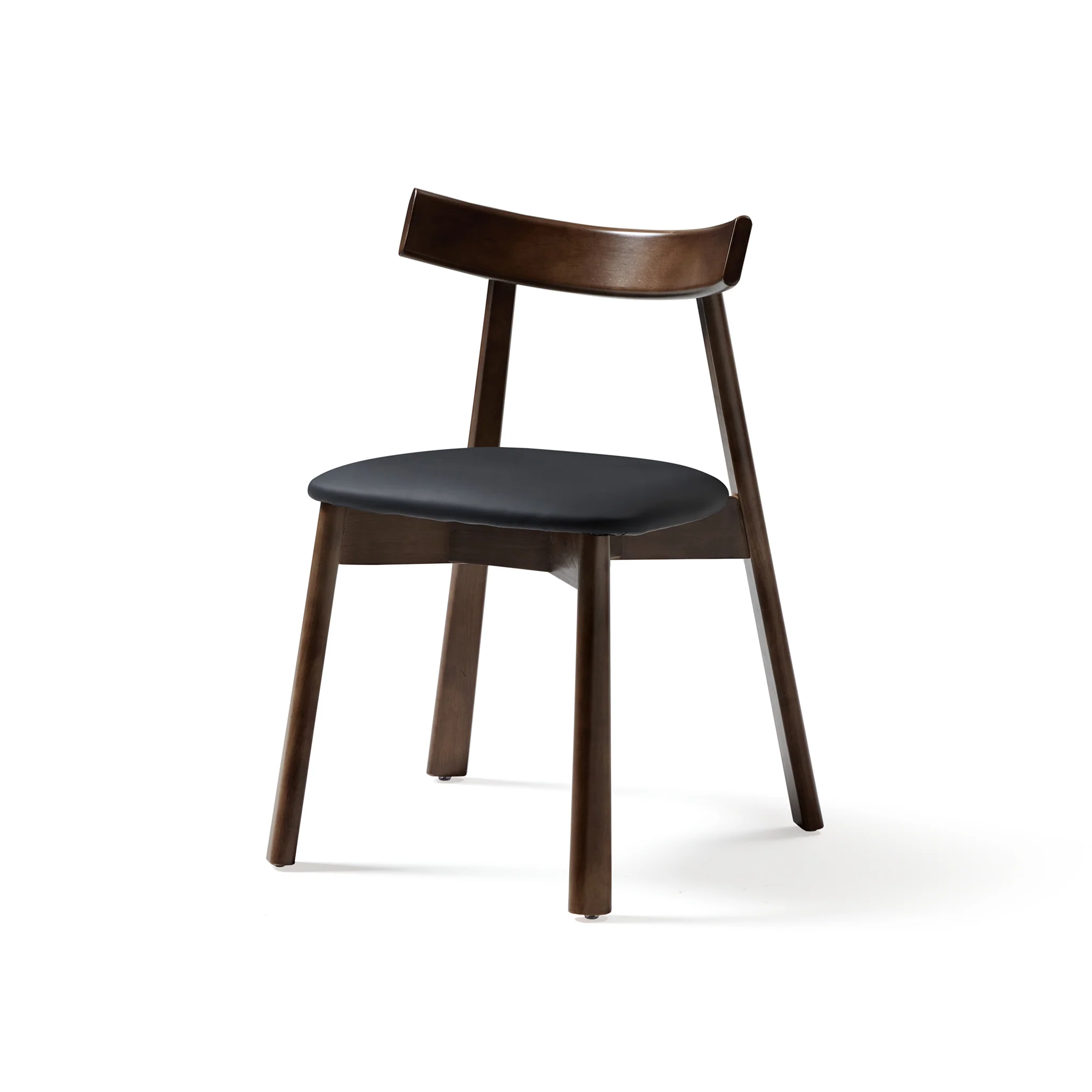 Ester Upholstered Dining Chair - Elegant Curved Backrest in with Oak Legs